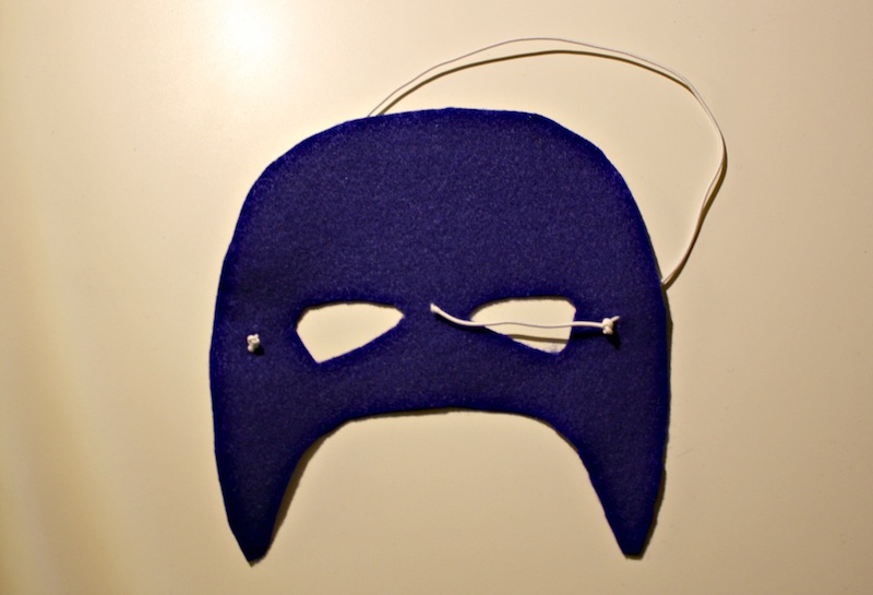 Attach Elastic Cord to Captain America Mask