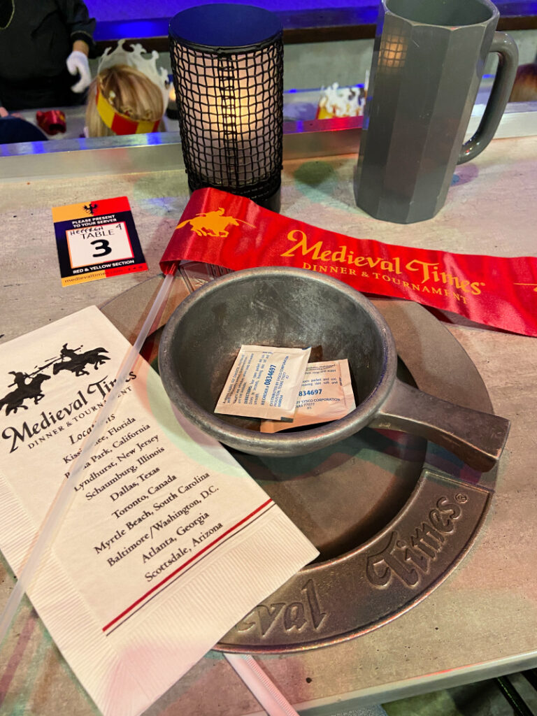metal plate and bowl for medieval times dining