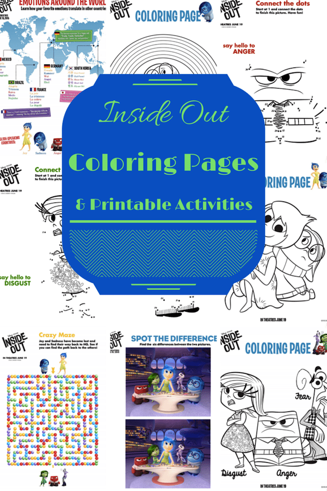 Inside Out Coloring Pages and Printable Activities