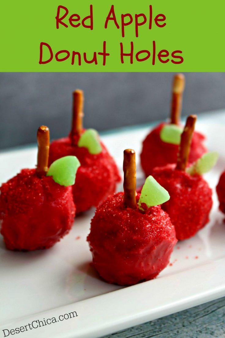 Back To School Red Apple Donut Holes Desert Chica