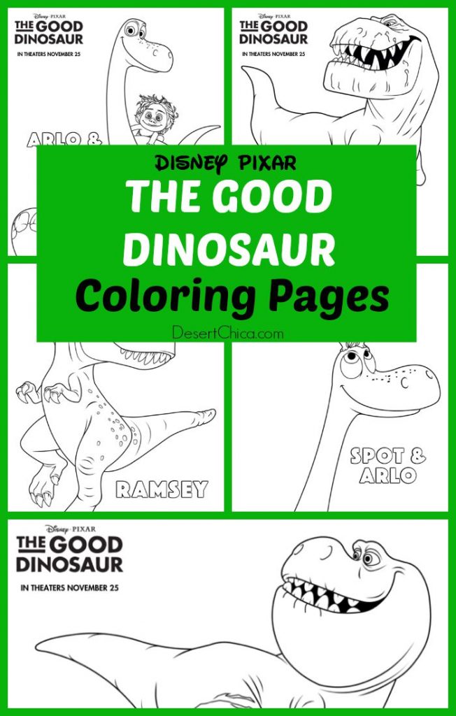 The Good Dinosaur coloring pages on Desert Chica