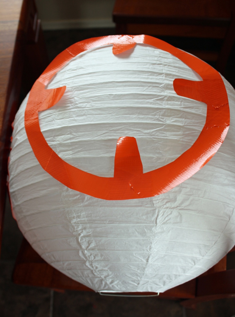 Place Duct tape on BB-8 Paper Lantern