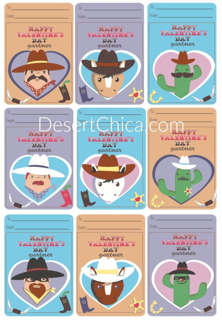 Free Printable Cowboy Valentines - Desert Chica