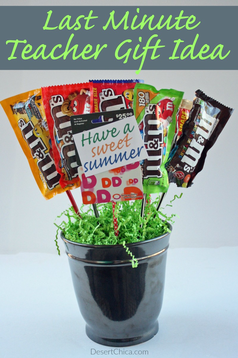 Check out how easy it is to make a candy bouquet, add a fun gift card if you want and you have the perfect end of year teacher gift!