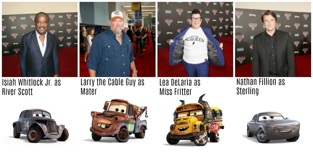 Cars 3 Cast with the Cars they play