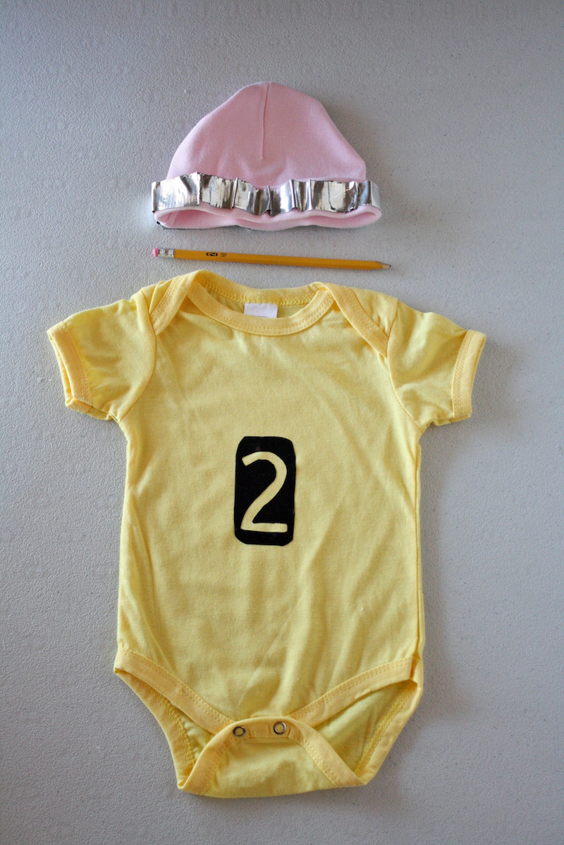 DIY Pencil Onesie Baby Costume for the 99 Cents Only Stores