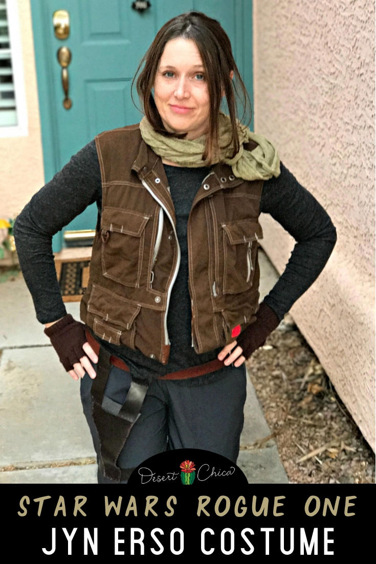 How to make an easy DIY Jyn Erso Costume, Jyn is the heroine from Star Wars Rogue One. It's easy to make for kids or adults and can be a cosplay, disneybound or Halloween costume.