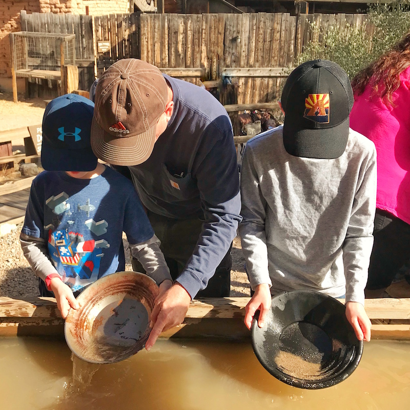 Panning for gold at Old Tucson Studios With Kids