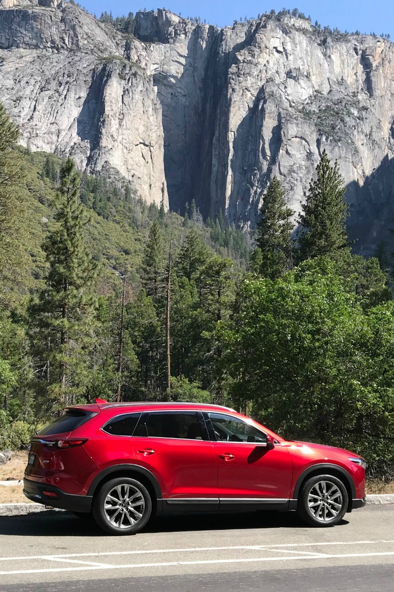 Mazda CX9 in Yosemite Valley on a Yosemite Road Trip