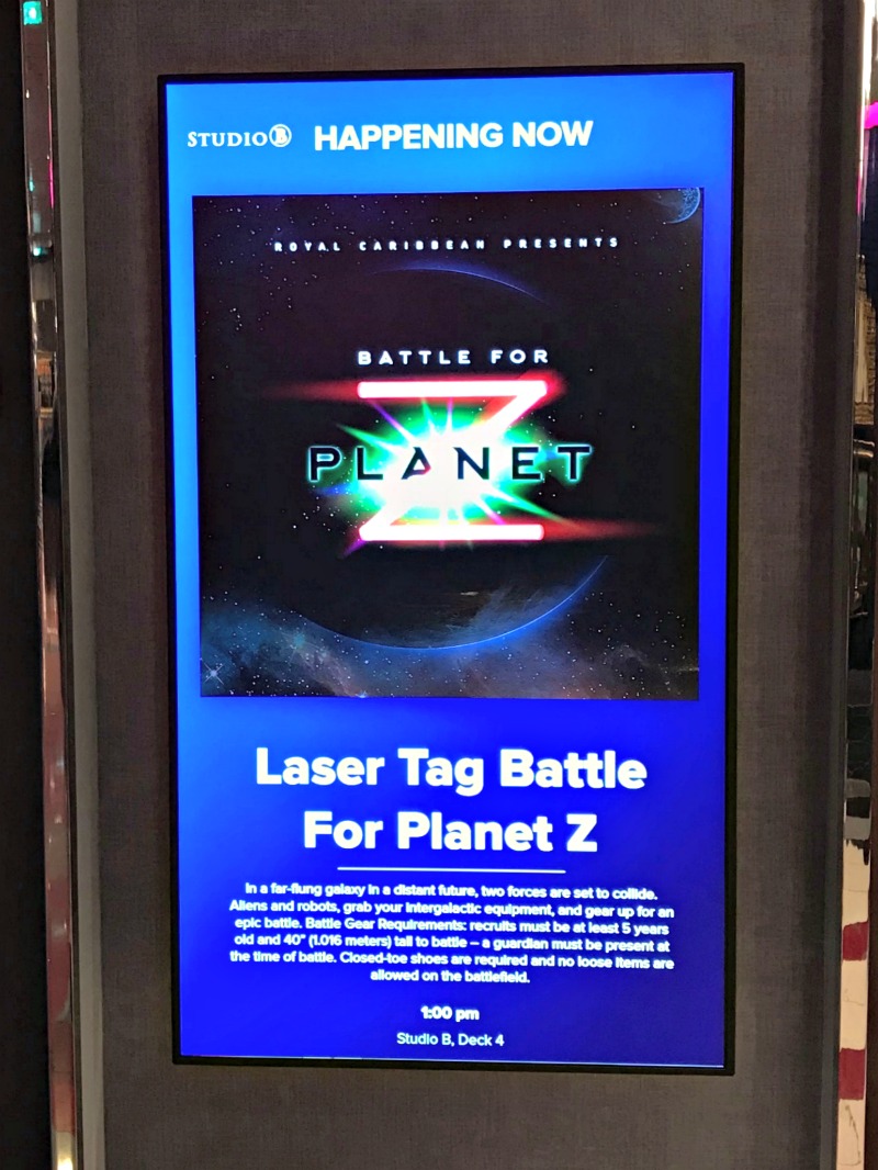 Battle for Planet Z Laser Tag on Royal Caribbean Symphony of the Seas Cruise Ship