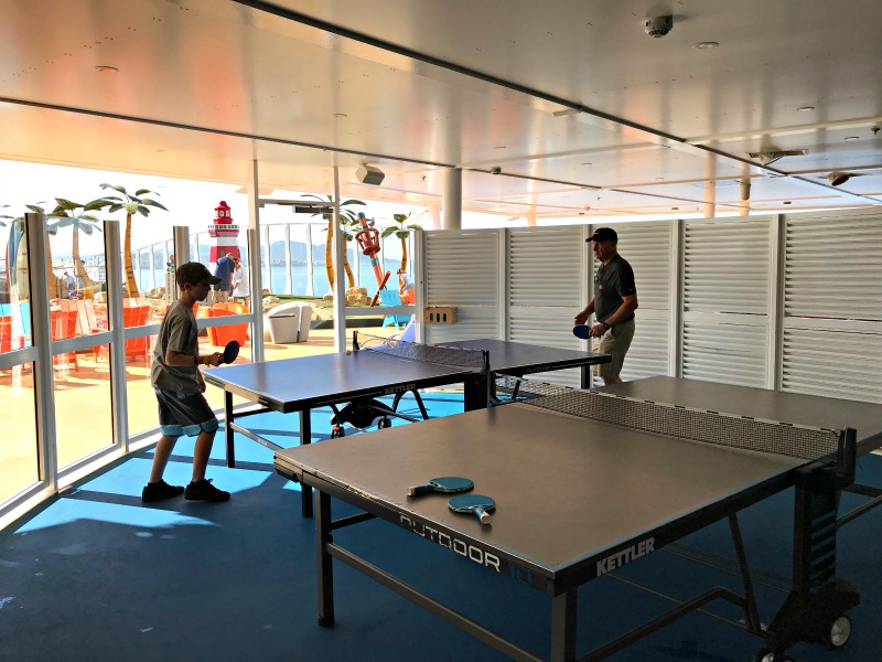 Table Tennis on Royal Caribbean Symphony of the Seas cruise ship. It is one of the amazing tween friendly activities aboard the largest cruise ship in the world.
