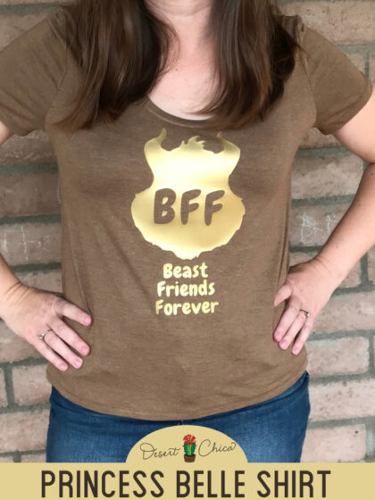 Looking for a fun DIY Disney princess shirt, its a fun alternative to a costume or cosplay outfit in the parks. Make this adorable comfy princess Belle shirt from Ralph Breaks the Internet for your next Disney trip. This easy Iron on vinyl craft is easy to make using your Cricut machine. Disney Vinyl Shirts | Disney tshirts | Disney Shirt Ideas | Disney World Shirts