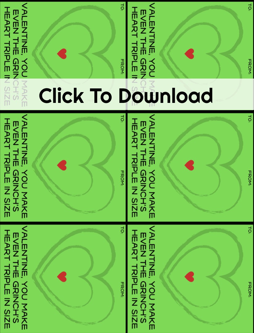 Download free grinch valentine exchange cards