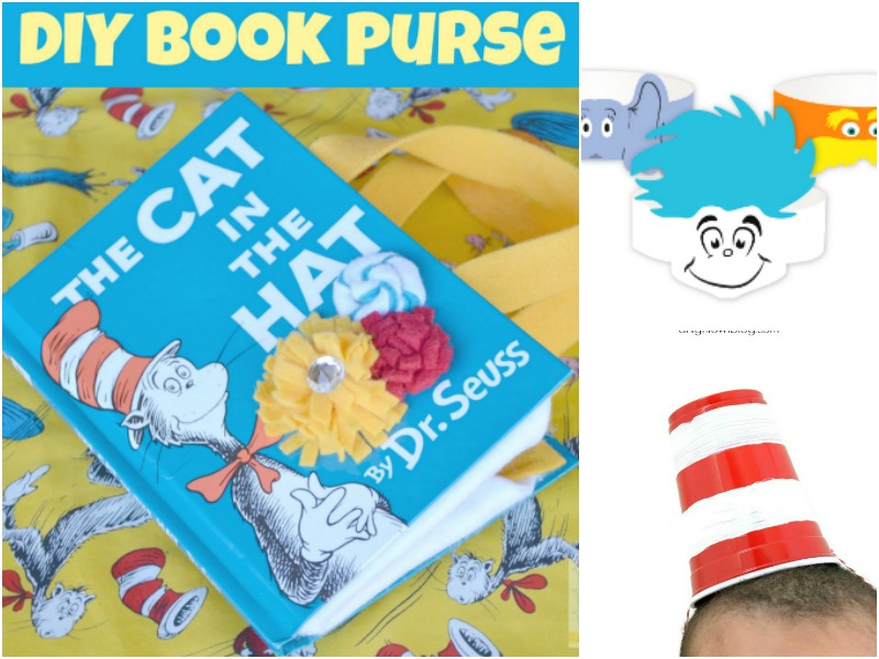 Dr. Seuss Activities for Read Across America Day including hats and a DIY purse