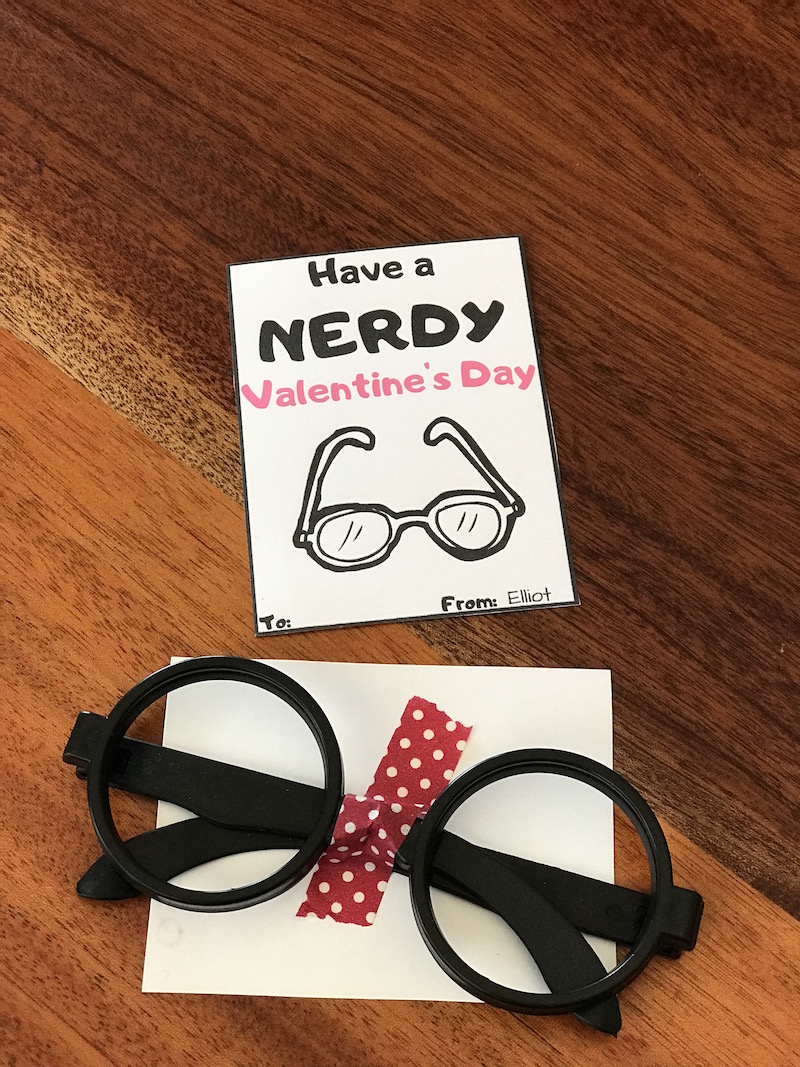 Nerdy Glasses Valentines Day Printable