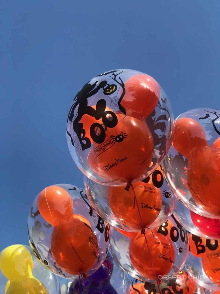 Halloween themed balloons at Disneyland