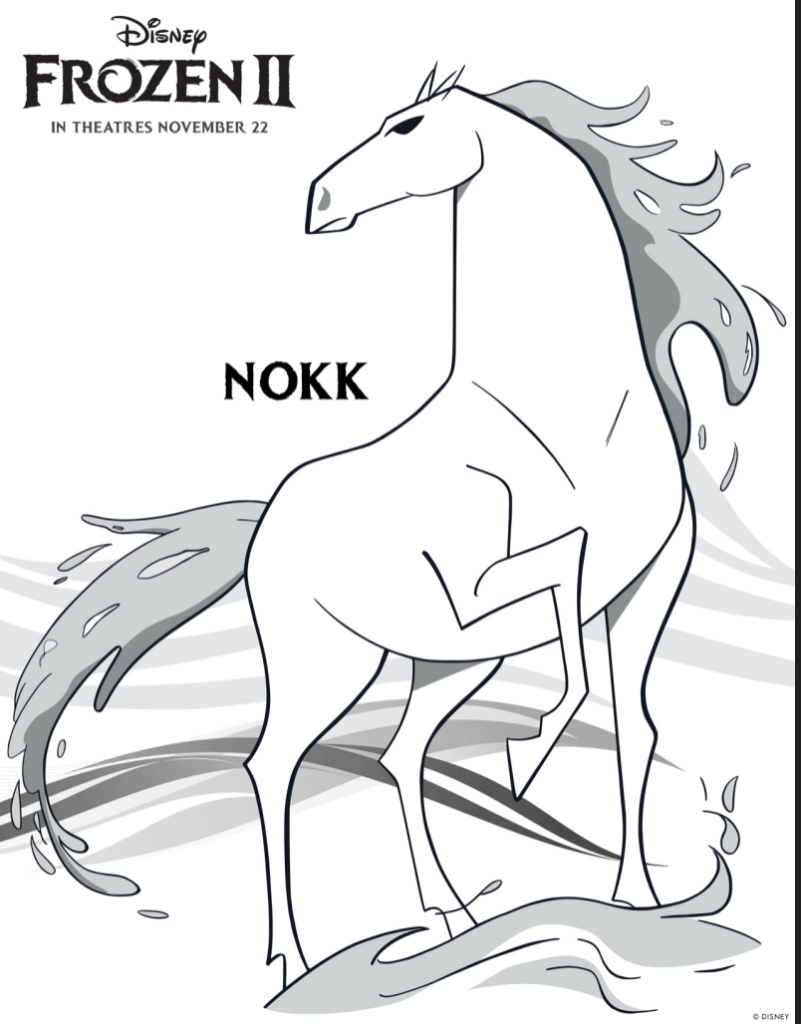 Frozen 2 Coloring page featuring Nokk