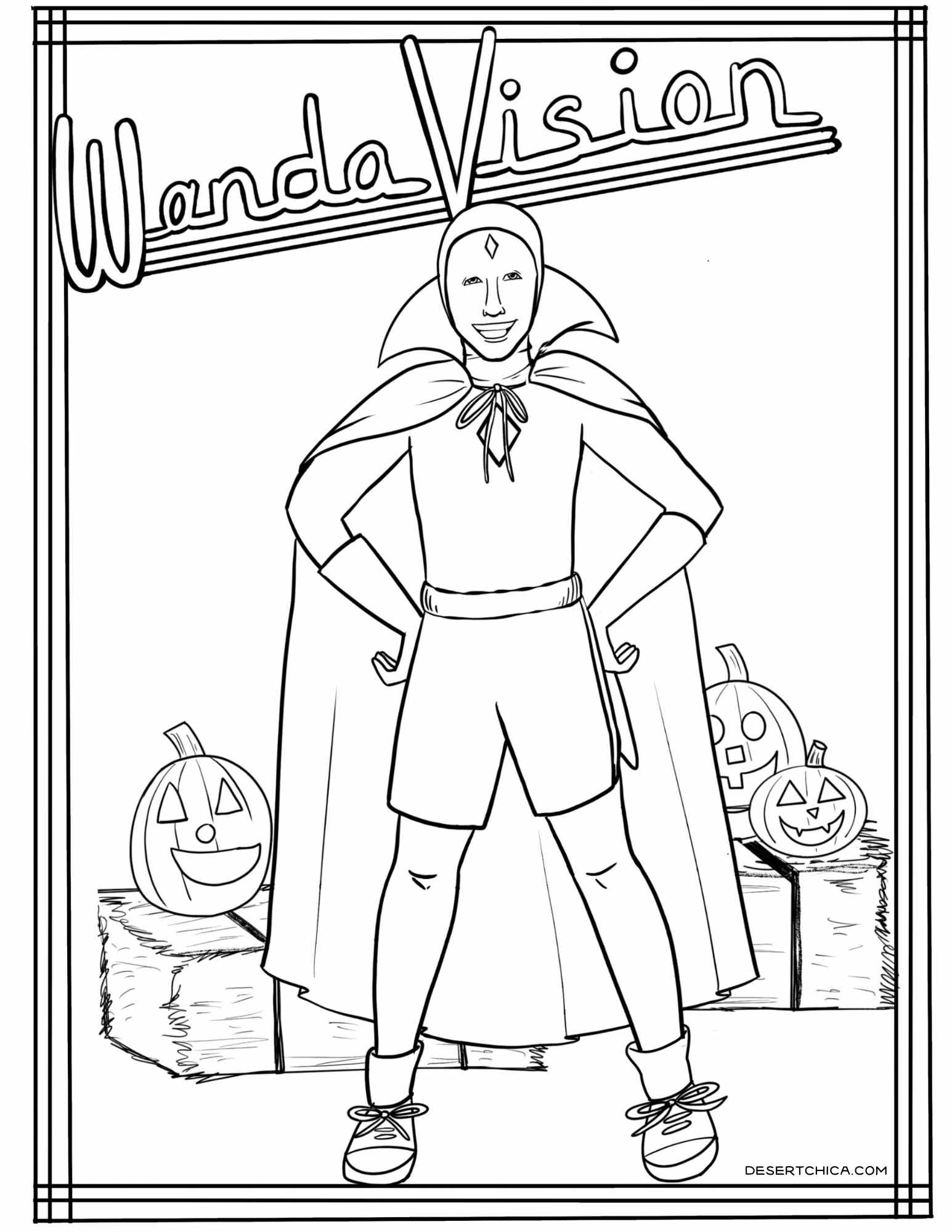 Download and Print these WandaVision Coloring Pages | Desert Chica
