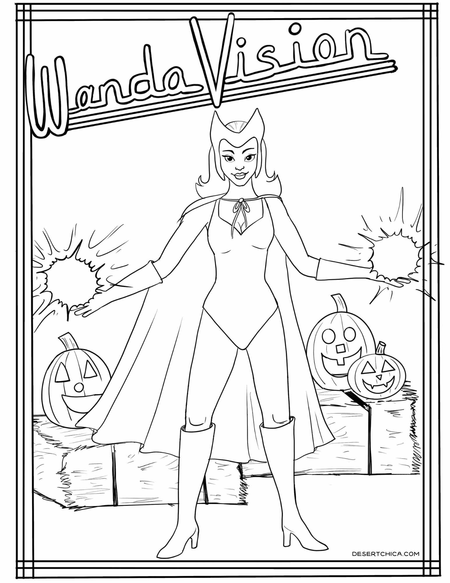 Download and Print these WandaVision Coloring Pages   Desert Chica