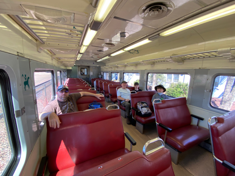 Coach class train car on Grand Canyon Railway
