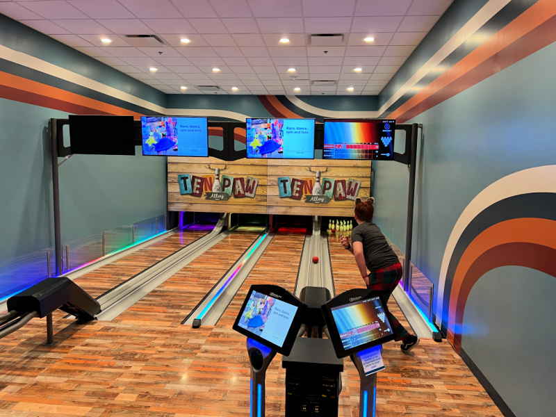 4 lane mini bowling alley at Great Wolf Lodge