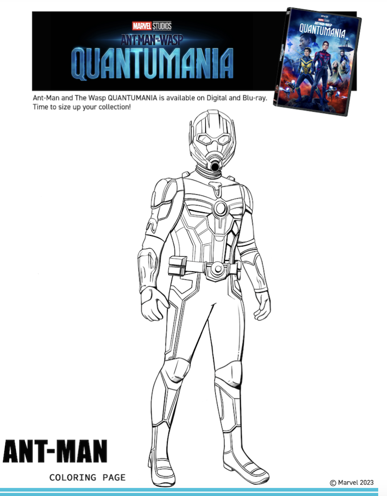 Ant-Man Coloring Page from Ant-Man and The Wasp Quantumania