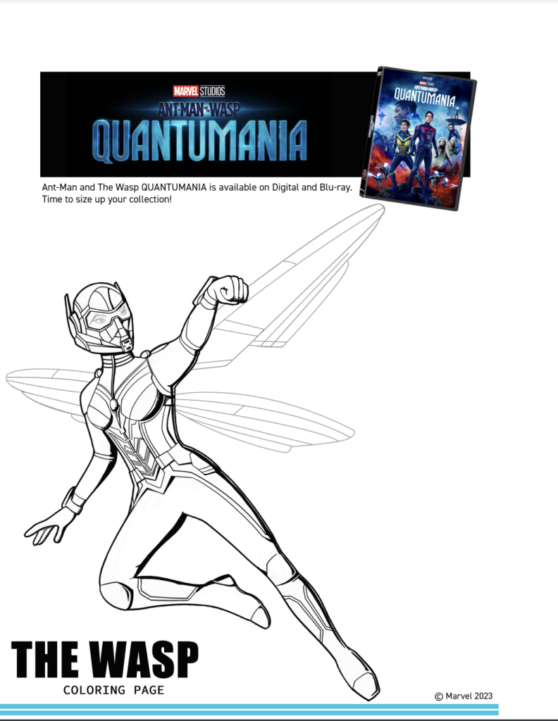 The Wasp Coloring Page from Ant-Man and The Wasp Quantumania