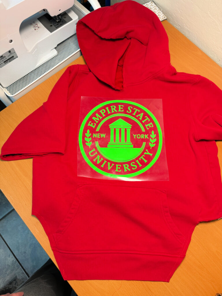 Modified red hoodie for Bombastic Bag-Man Cosplay